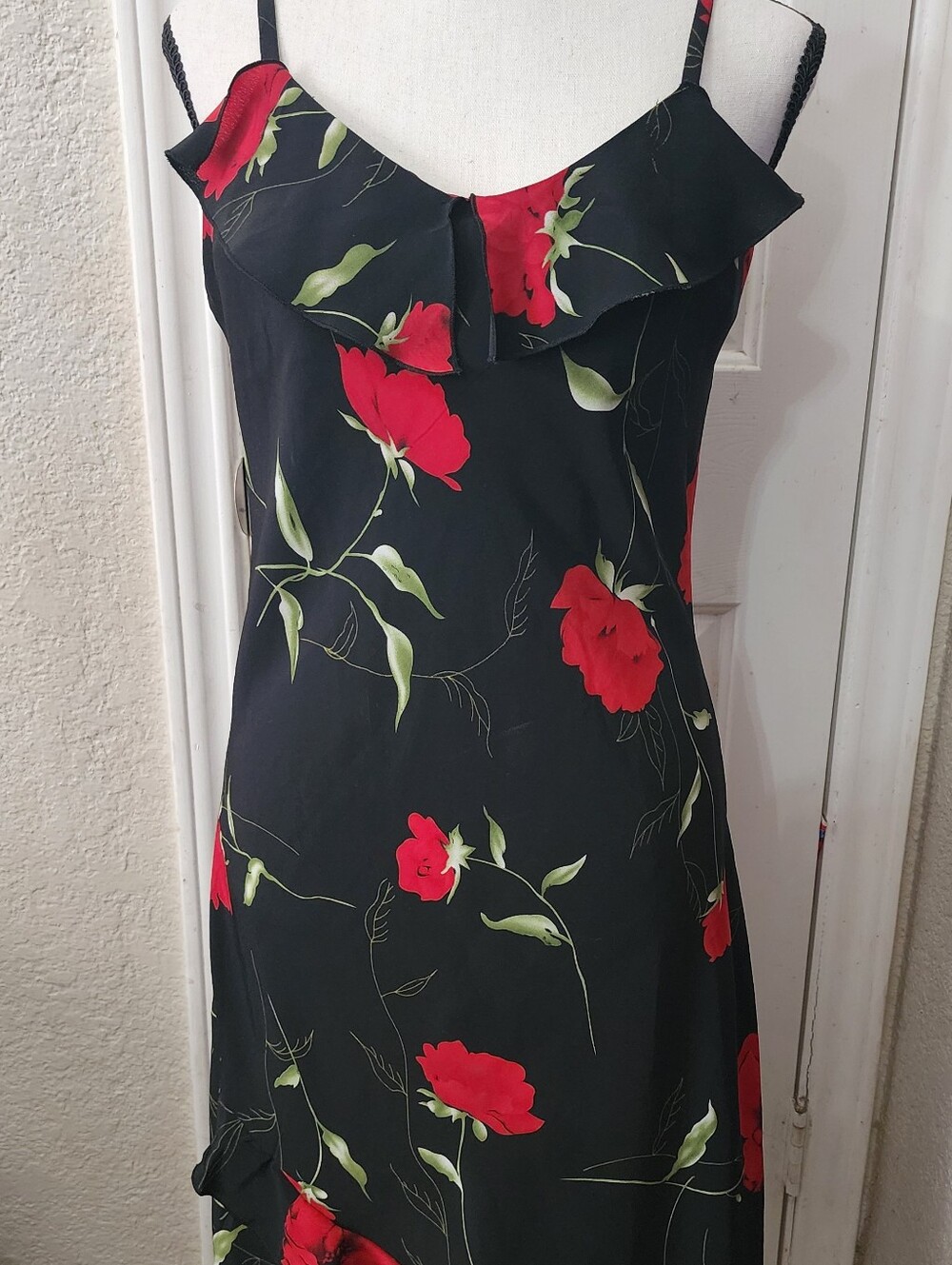 Mlle Gabrielle Black and Red midi dress